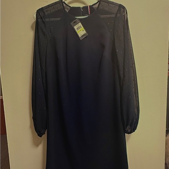 Tommy Hilfiger navy split sleeve shift dress - Picture 1 of 4